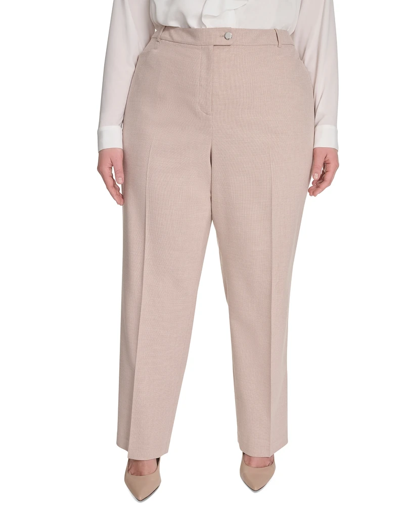 Calvin Klein Plus High-Rise Wide-Leg Pants