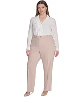 Calvin Klein Plus High-Rise Wide-Leg Pants