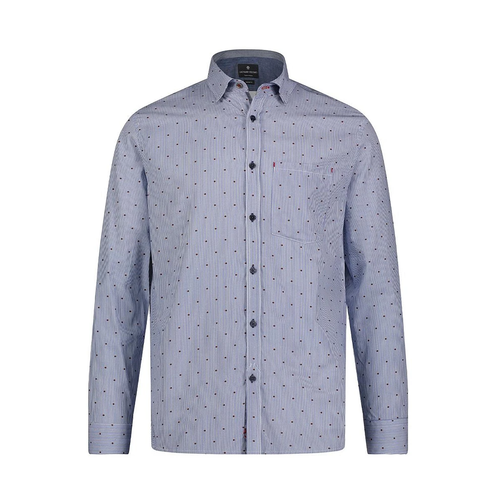 Luchiano Visconti Men's Blue with stripe Long sleeve
