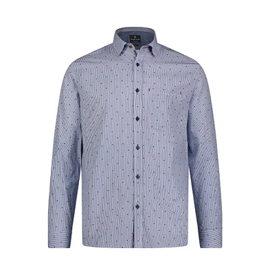 Luchiano Visconti Men's Blue with stripe Long sleeve