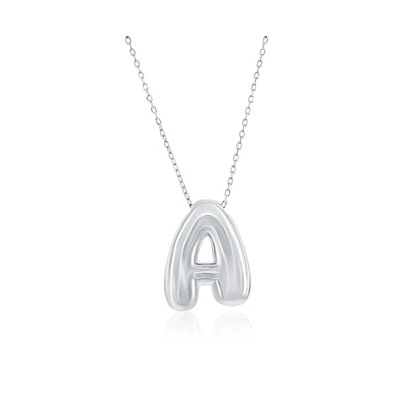 Sterling Silver, Bubble Initial Necklace