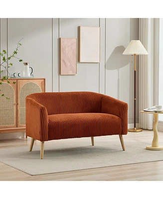 Modern Corduroy Loveseat Sofa, 2-Seater for Small Spaces
