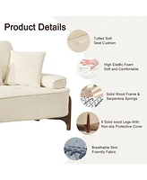 Cozy Deep-Seated Sofa with Pillow (103")