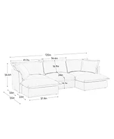 U-Shaped Sectional with French Edges