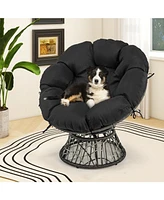 Pe Wicker Papasan Chair with Thick and Removable Cushion