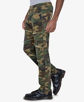 Raw X Men's Printed Pieced Fringed Stacked Jeans