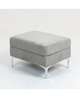 Modular Sectional Sofa Square Ottoman Module,Storage Ottoman Footrest,Gray