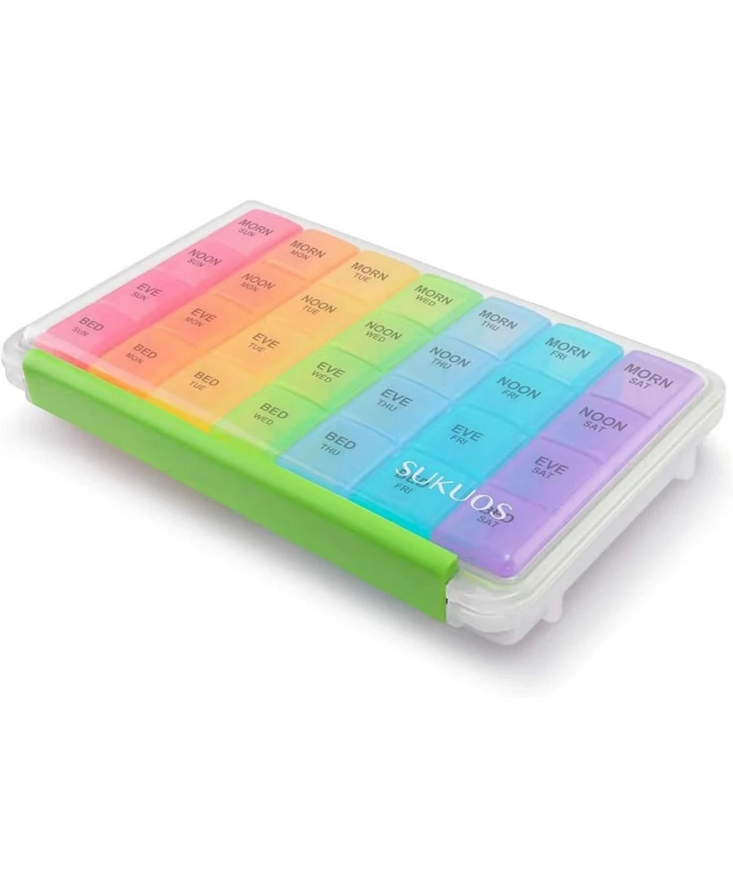 Sukuos Large Weekly Pill Organizer 7 Day (4 Times a Day)