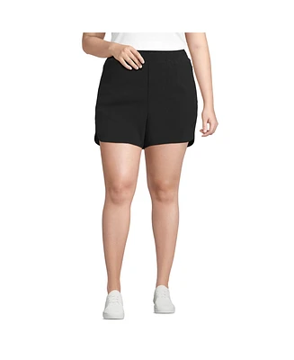 Lands' End Plus Active Woven 4" Shorts with Brief