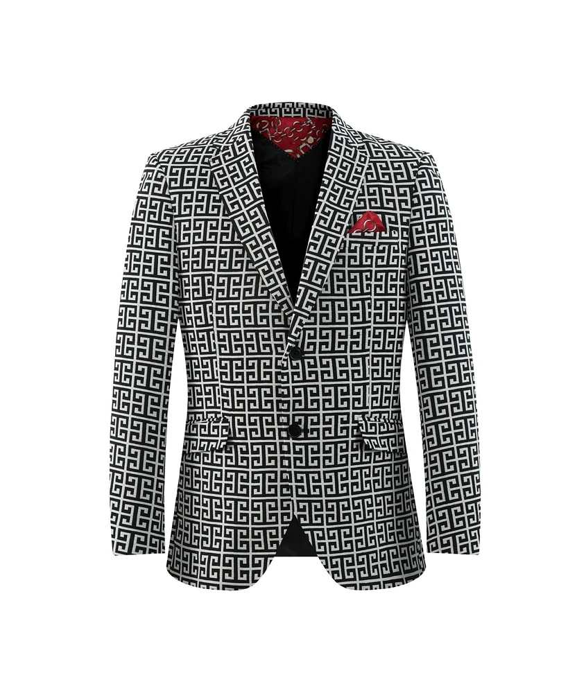 Elie Balleh Boys Black Slim Fit Logo Blazer