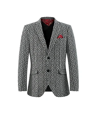 Elie Balleh Boys Black Slim Fit Logo Blazer