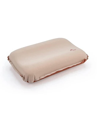 Naturehike Inflatable Camping Pillow - Portable 3D Comfortable Silent Sponge Pillow - Perfect for Camping and Travel (Khaki)