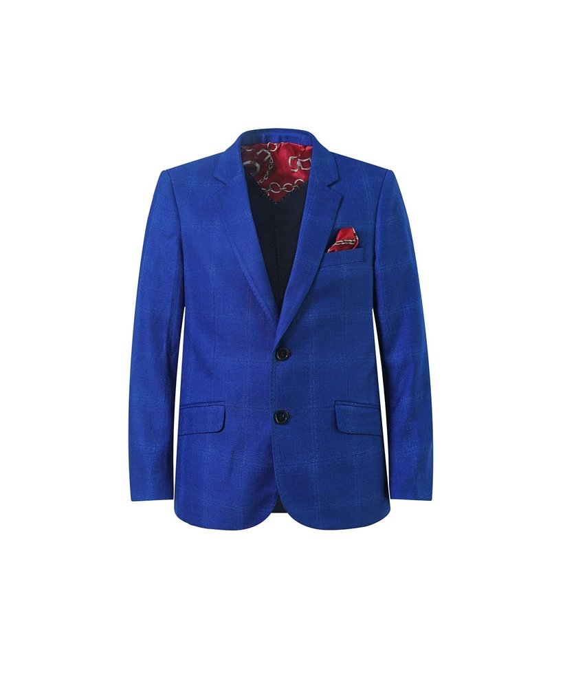 Elie Balleh Boys Blue Printed Slim Fit Shirt