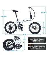 20" Folding Bike Aluminium Alloy Frame 8 Speed City Bike