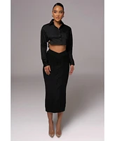 Jluxlabel Women's Merine Knit Midi Skirt