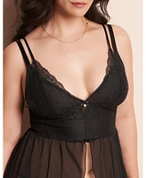 Adore Me Plus Stevie Babydoll & G-String Set Lingerie