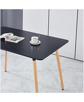 1+4,5pieces dining set, Table metal leg Mid-century Dining Table for 4-6 people With Mdf Table Top, Pedestal Dining Table, End Table Leisure Coffee Ta