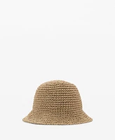 Mango Women's Lurex Straw Bucket Hat