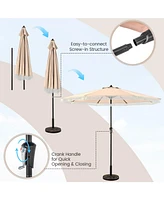 9 Ft Patio Umbrella with Sun-Protective Canopy for Patio Garden Pool