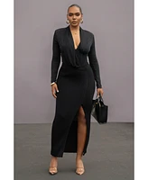 Jluxlabel Women's Hamptons Ribbed Slit Skirt