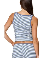 Edikted Women's Monti Striped Henley Tank Top