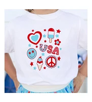 Sweet Wink Baby Girls 4th Of July Doodle Short Sleeve T-Shirt