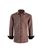 Elie Balleh Big Boys Black Slim Fit Paisley Print Shirt