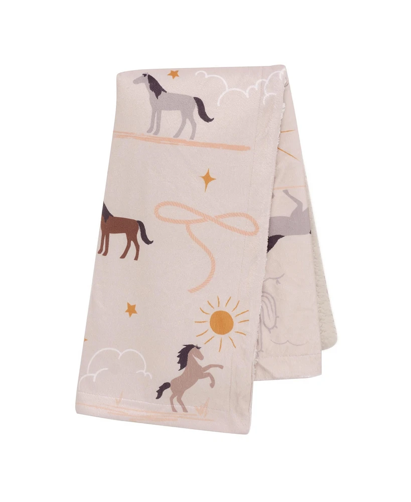 Lambs & Ivy Baby Country Western Cowboy/Cowgirl Soft Warm Fleece Blanket