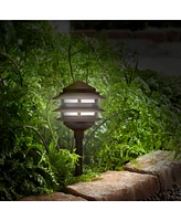 John Timberland Tiered Pagoda 11" High Bronze Led Path Lights Set of 2 - John Timberland
