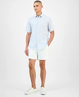 Alfani Men's Pacco Short Sleeve Striped Button-Front Shirt, Exclusively at Macy's