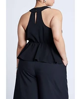 Eloquii Plus Halter Top With Peplum