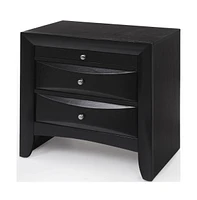 Three Drawer Solid Wood Nightstand – Functional and Elegant Bedroom Storage Solution