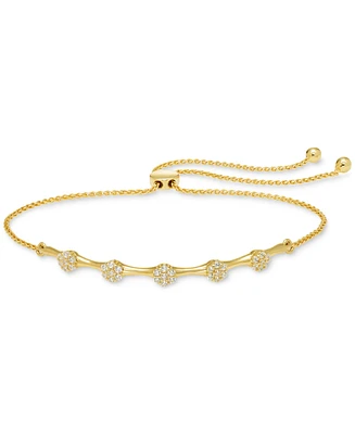 Diamond Cluster Station Bolo Bracelet (1/2 ct. t.w.) in 10k Gold