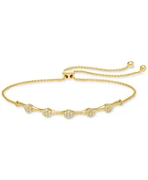 Diamond Cluster Station Bolo Bracelet (1/2 ct. t.w.) in 10k Gold