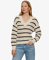 Sanctuary Women's Airy Openwork V-Neck Sweater