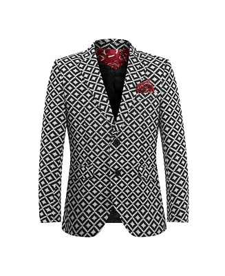 Elie Balleh Toddler Stamp Boucle Blazers Sports Coat Jacket - Black, L/14-16