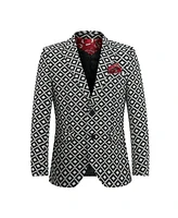 Elie Balleh Toddler Stamp Boucle Blazers Sports Coat Jacket - Black, L/14-16