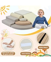 Pizza-Shaped Soft Foam Climbing Blocks for Toddlers
