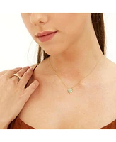 Spero London Four Leaf Clover Sterling Silver Necklace - Green
