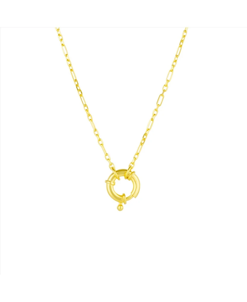 Spero London Large Lock Sterling Silver Chain Necklace