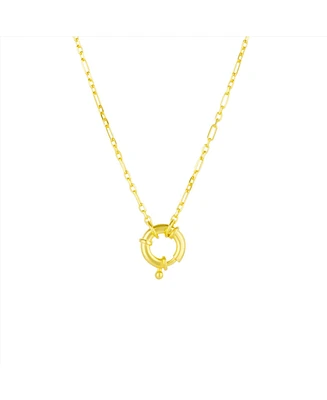 Spero London Large Lock Sterling Silver Chain Necklace