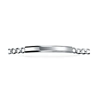Bling Jewelry Bar Name Plated identification Id Bracelet 5 Mm Miami Cuban Curb Link Chain Link 180 Gauge .925 Sterling Silver