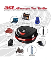 Ahr 35L Motorcycle Tour Tail Box Scooter Trunk Storage Lock Carrier Case for Helmet