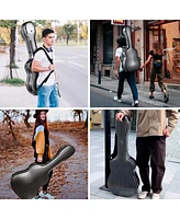 Yescom Abs Acoustic Guitar Case Hard with Backpack Straps Dreadnought Hardshell for Airline Travel
