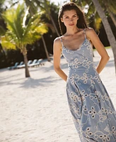 CeCe Women's Maxi A-Line Embroidered Dress