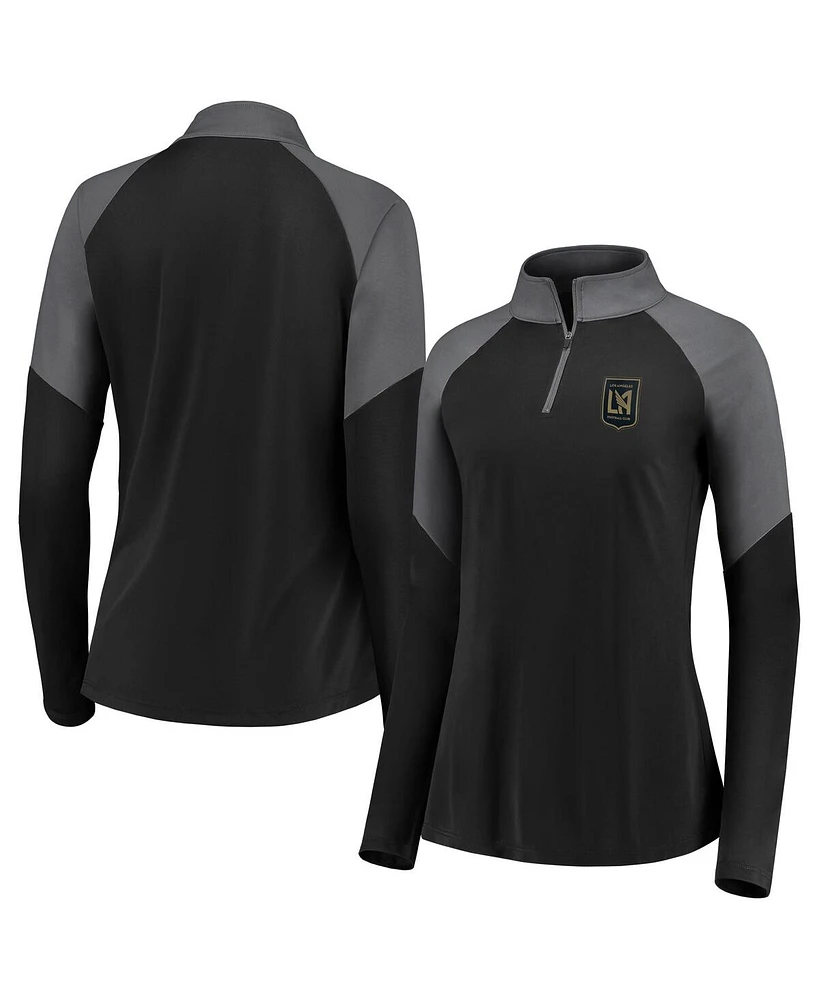 Fanatics Women's Black Lafc Interlock Quarter-Zip Pullover Sweatshirt
