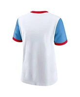 Nike Women's White/Light Blue Tennessee Titans Rewind Ringer T-Shirt