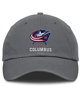 Fanatics Men's Charcoal Columbus Blue Jackets Washed Adjustable Hat