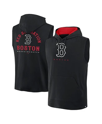 Fanatics Men's Black Boston Red Sox Fire Speed Sleeveless Pullover Hoodie