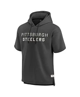 Fanatics Men's Charcoal Pittsburgh Steelers Elements Future Ground Lettering Short Sleeve Pullover Hoodie